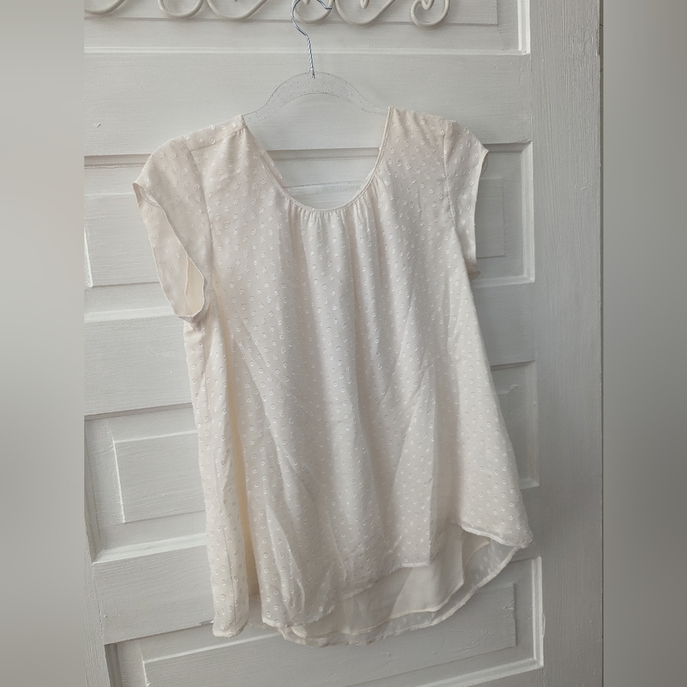 Nordstrom Rack Cream Polka Dot Blouse